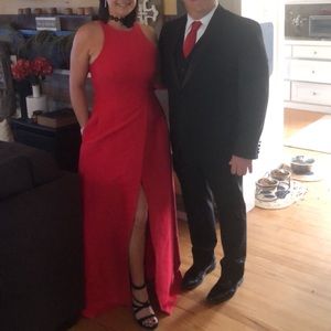 Halston Heritage Red Formal Long Dress